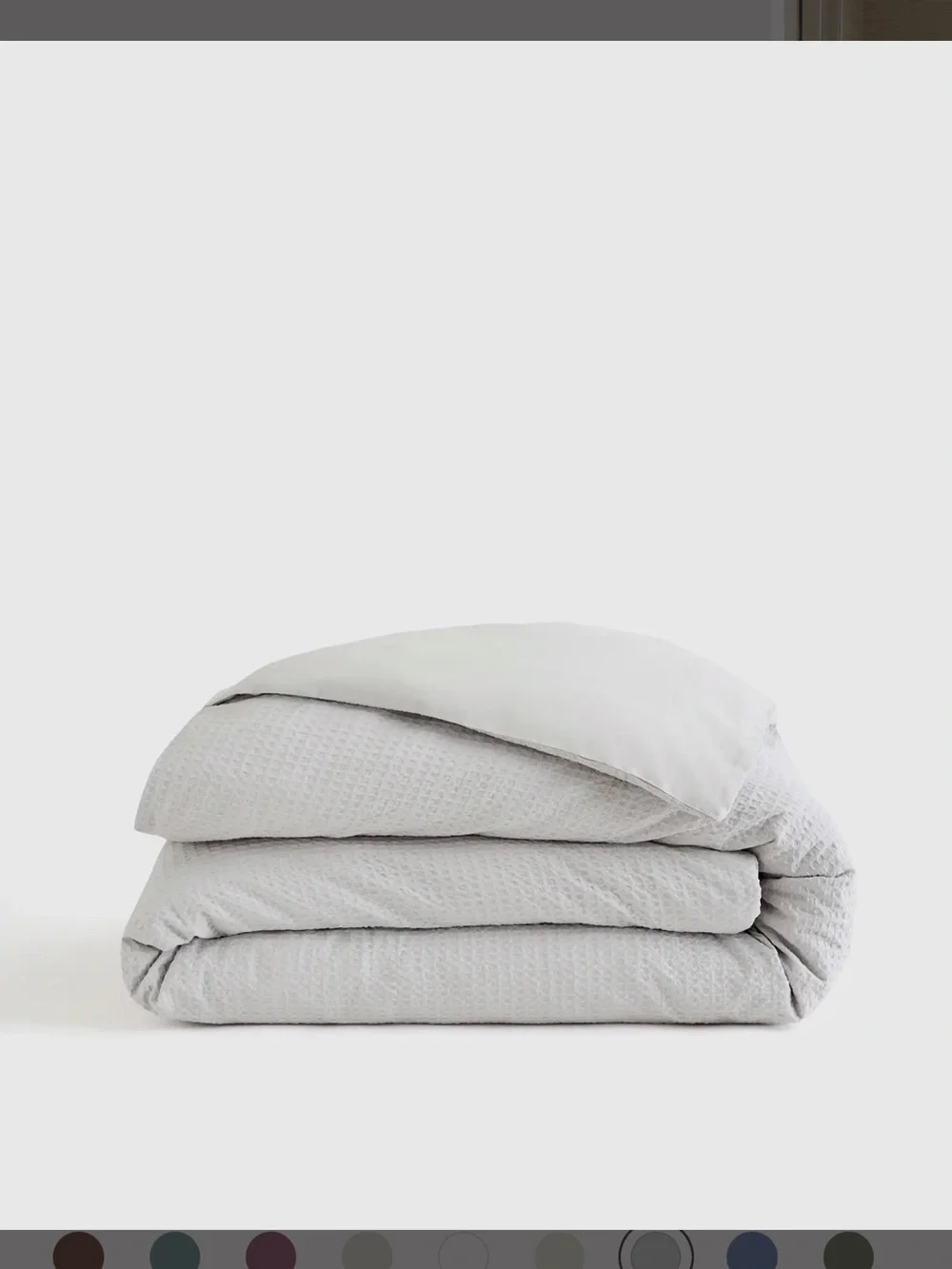 NWT Quince Organic Luxe Honeycomb Grey Duvet Cover!
